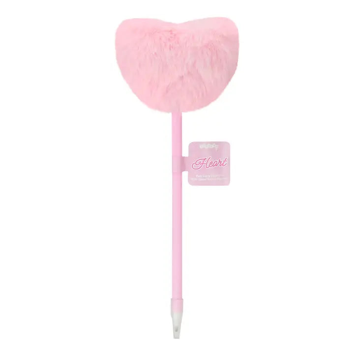 Pink Furry Heart Pen