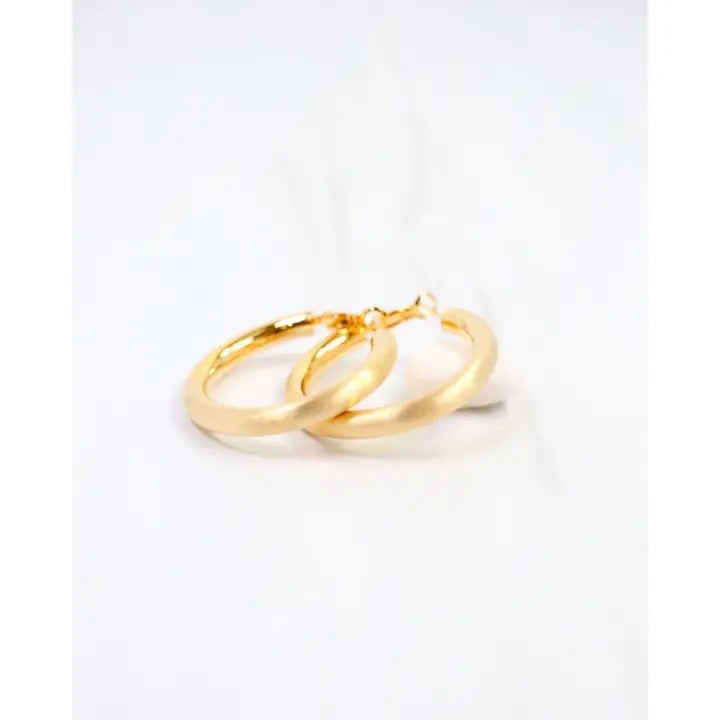 Caroline Hill Plainfield Tubular Hoop Earring Wr Gold