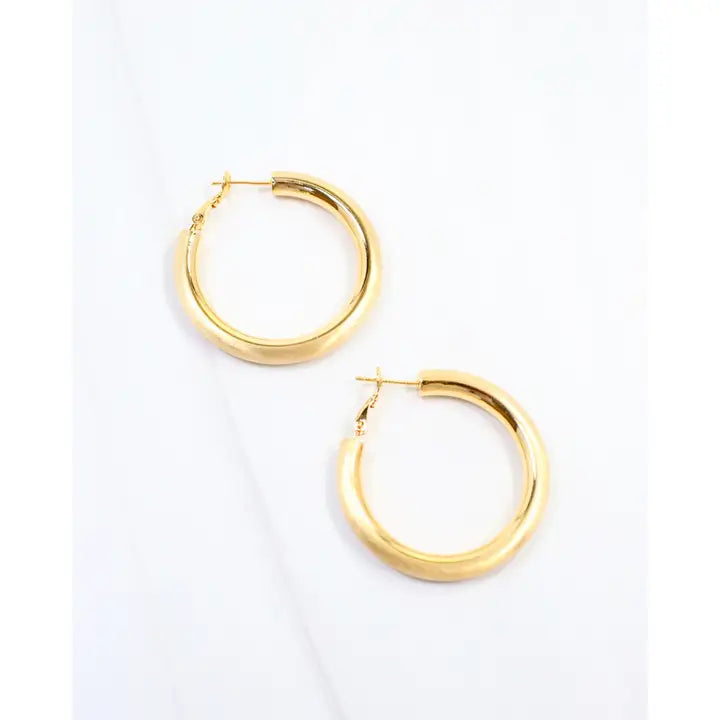 Caroline Hill Plainfield Tubular Hoop Earring Wr Gold