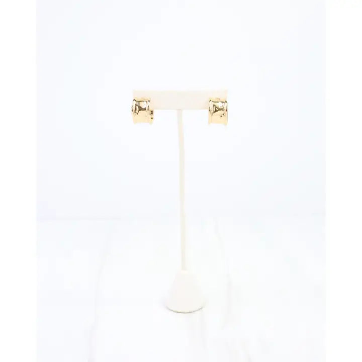 Caroline Hill Port Gibson Hammered Hoop Earring Gold