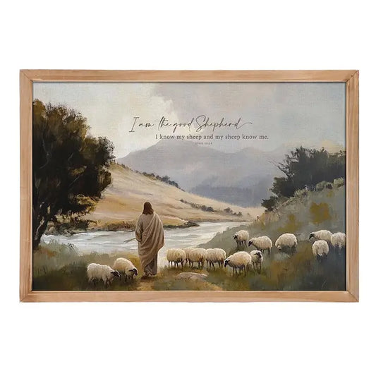 Premier Framed Canvas - the Good Shepherd
