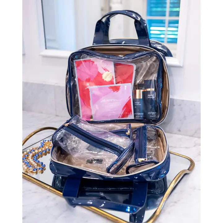 Caroline Hill Punta Cana Large Case Navy Patent