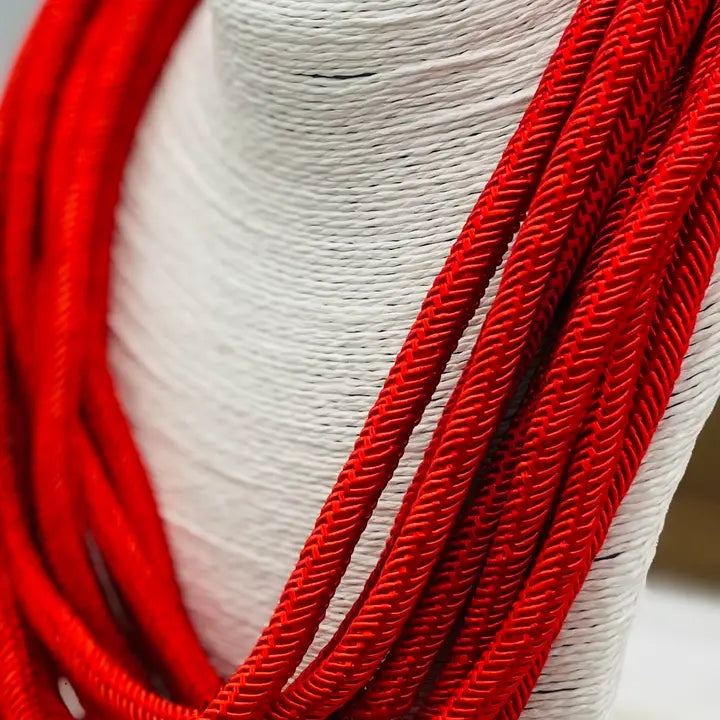 Red Slub 8-Strand Necklace