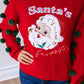 Womens Red Knit Santa's Favorite Sweater