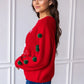 Womens Red Knit Santa's Favorite Sweater