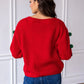 Womens Red Knit Santa's Favorite Sweater