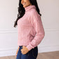 Womens Pink Turtle Neck Knit Sweater