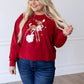 Womens "Deck The Doe" Red Crop Sweatshirt