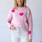 Womens Love Is In The Air Pink Heart Sweater