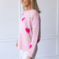 Womens Love Is In The Air Pink Heart Sweater