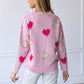 Womens Love Is In The Air Pink Heart Sweater