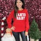 Womens Santa Baby On Red Microfleece Crewneck Sweatshirt