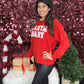 Womens Santa Baby On Red Microfleece Crewneck Sweatshirt