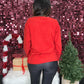 Womens Santa Baby On Red Microfleece Crewneck Sweatshirt