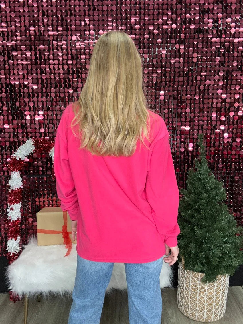 Womens Nutcracker On Hot Pink Crazy Cozy Microfleece Crewneck