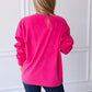 Womens Candy Hearts On Hot Pink Crazy Cozy Microfleece Crewneck