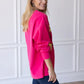 Womens Candy Hearts On Hot Pink Crazy Cozy Microfleece Crewneck