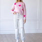 Womens Love Is In The Air Pink Heart Sweater