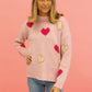 Womens Love Is In The Air Pink Heart Sweater