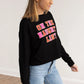 Womens On The Naughty List On Black Crop Sweatshirt