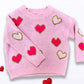 Girls Love Is In The Air Pink Heart Sweater