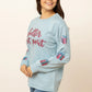 Womens Better Not Pout Sequins Blue Sweatshirt - Blue