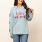 Womens Better Not Pout Sequins Blue Sweatshirt - Blue