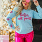 Womens Better Not Pout Sequins Blue Sweatshirt - Blue