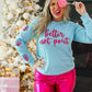 Womens Better Not Pout Sequins Blue Sweatshirt - Blue