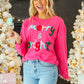 Womens Merry & Bright Hot Pink Sweatshirt