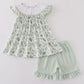 Girls Sage Leaf Bunny Embroidery Smocked Set