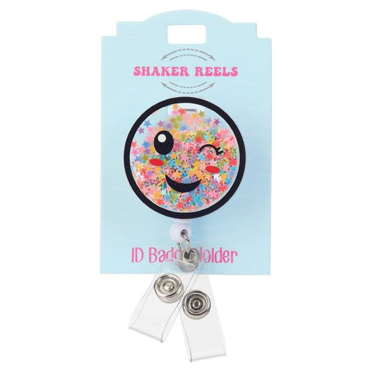 Shaker Reels Smiley Face Badge Reel