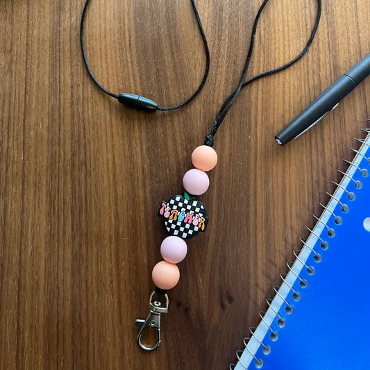 Silicone Checkered Apple Lanyard-20” L W/Breakaway Clasp