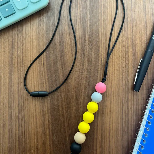 Silicone Pencil Bead Lanyard - 20” Long with Breakaway Clasp