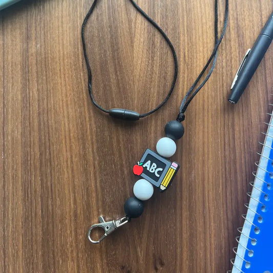 Silicone Chalkboard Lanyard-20” Long with Breakaway Clasp