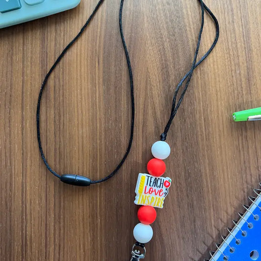 Silicone Teach Love.. Lanyard-20” Long with Breakaway Clasp