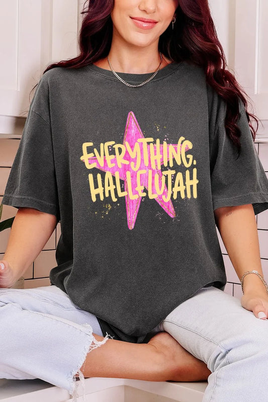Womens Star Everything Hallelujah Pepper Comfort Colors Adult Ring-Spun Cotton Tee