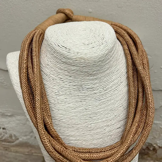 Tan Slub 8-Strand Necklace
