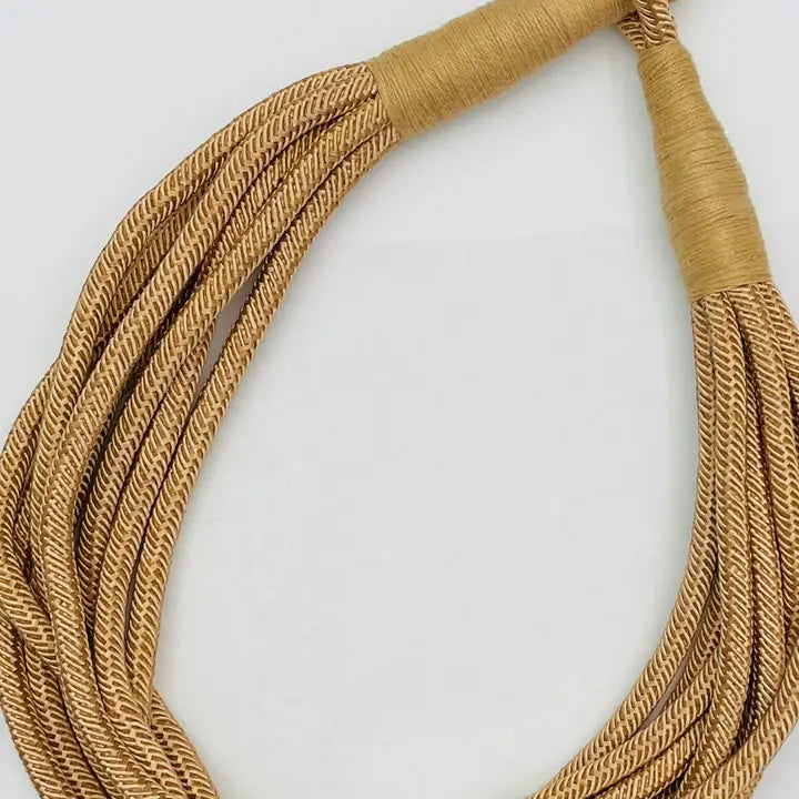 Tan Slub 8-Strand Necklace