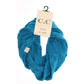 Kids Teal Solid Cable Knit C.C Infinity Scarf