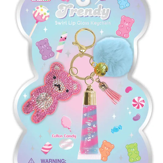 Trendy Lip Gloss with Keychain, Gummy Bear
