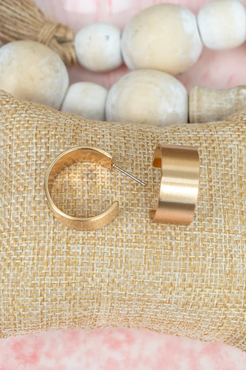 Velvet Evenings Matte Goldtone Hoop Earrings