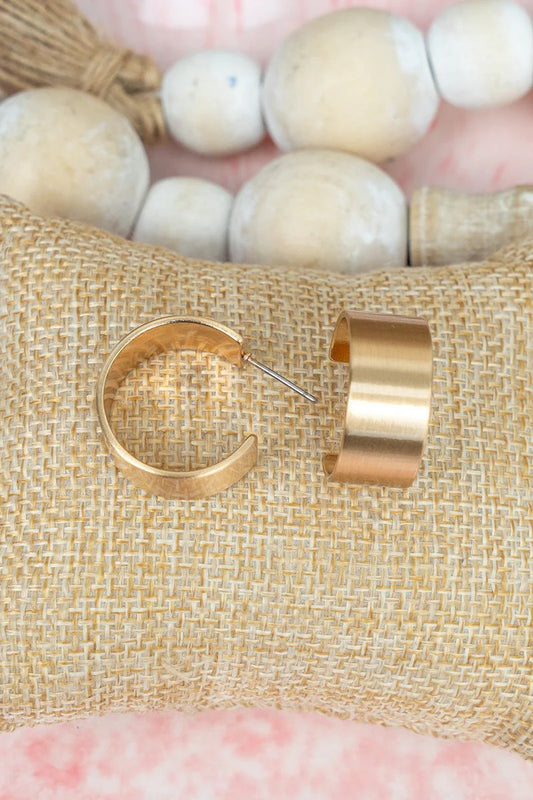 Velvet Evenings Matte Goldtone Hoop Earrings