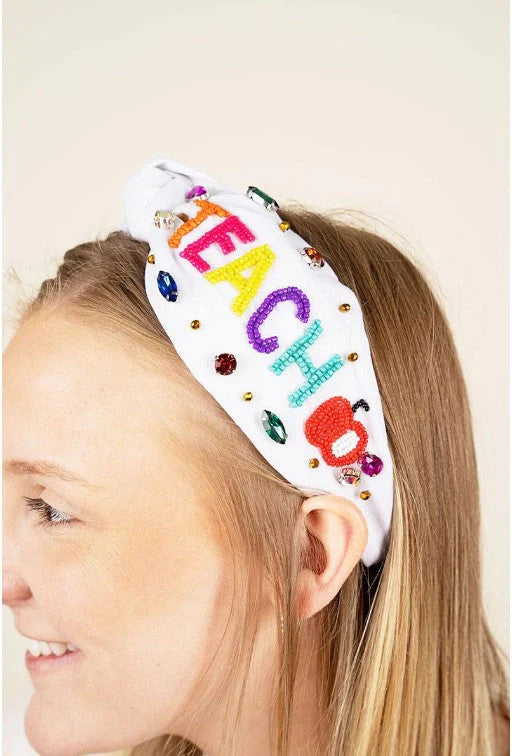 Viola Teacher White Knotted Headband