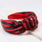 Natasha Sequin Striped Headband RED BLACK