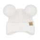 C.C Baby Fur Earflap Double Pom Beanie White