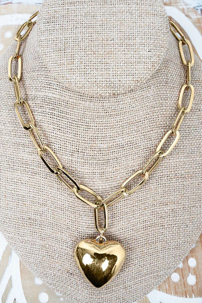 With All My Heart Goldtone Necklace