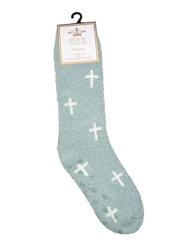 Women's Faith Snuggle Socks Light Blue/White One Size
