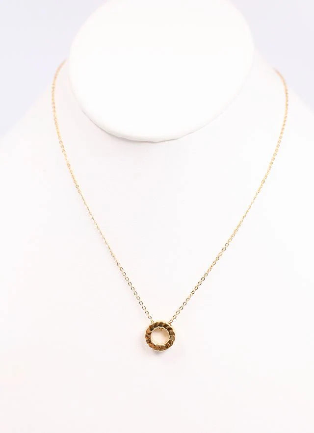 Caroline Hill Gold Goodwin Circle Charm Necklace