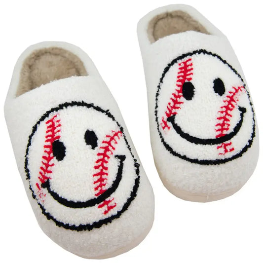 Katydid Baseball Happy Face House Slippers